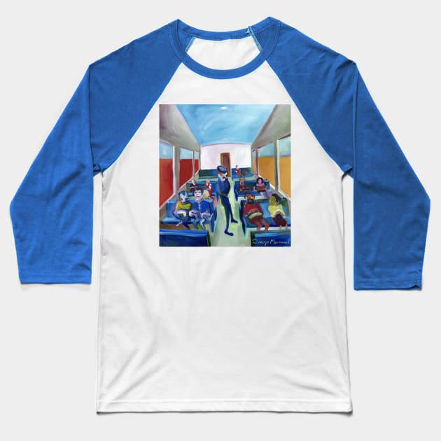 Early morning train Baseball T-Shirt by diegomanuel